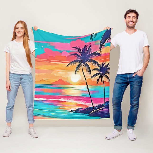 Cobertor De Velo Cor tropical Brilho Design sunset (In Situ)