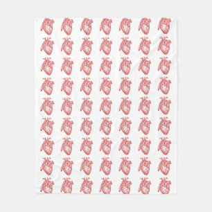 Cobertor De Velo Coração Anatômico Vermelho