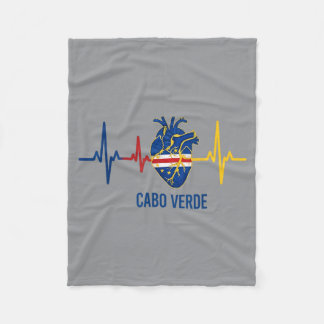 Cobertor De Velo Coração batendo Bandeira de Cabo Verde Ilha de Cab