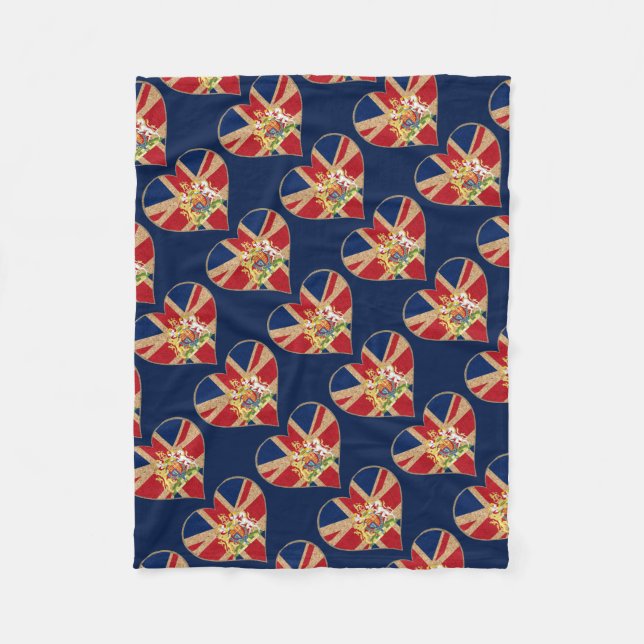 Cobertor De Velo Coração COA do Reino Unido (Frente)