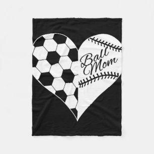 Cobertor De Velo Coração de Bola de Futebol com Cordões de Beisebol