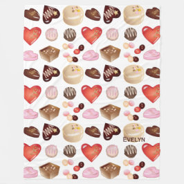 Cobertor De Velo Coração de Chocolate Colorido Chic Fofo Padrão