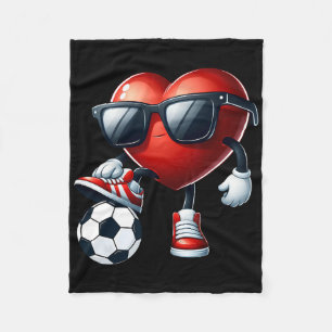 Cobertor De Velo Coração Engraçado Jogando Futebol Dia dos Namorado