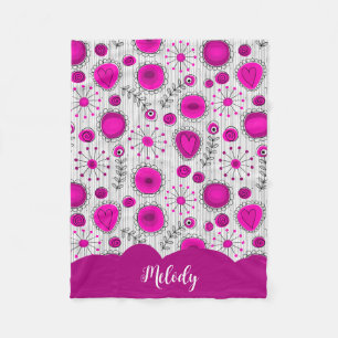 Cobertor De Velo Corações brancos, cor-de-rosa, flores nome floral