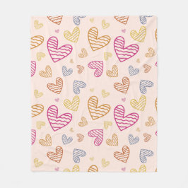 Cobertor De Velo Corações Coloridos