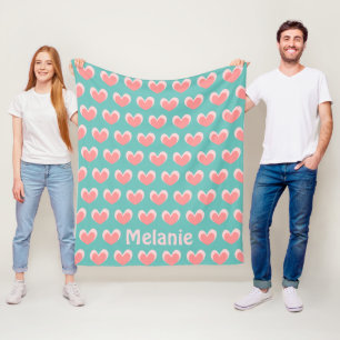 Cobertor De Velo Corações cor-de-rosa e padrão lacrimogênio per
