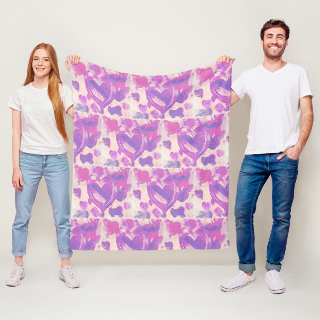 Cobertor De Velo Corações de aquarela (In Situ)
