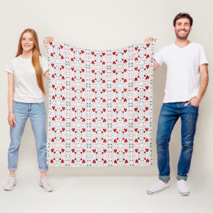 Cobertor De Velo Corações de Rabiscos Vermelhos e Pretos Amor Geomé
