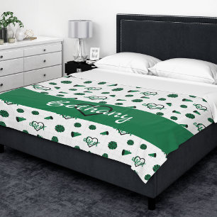 Cobertor De Velo Corações de Saúde Verde, Pom Poms, Padrão Mega
