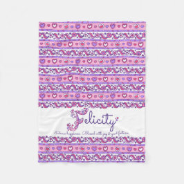 Cobertor De Velo Corações e flores - letra F Felicity - nome que si