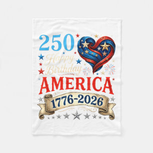 Cobertor De Velo Corações EUA 1776 2026 4 de julho 250º aniversário