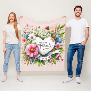 Cobertor De Velo Corações Florais felizes dias de as mães