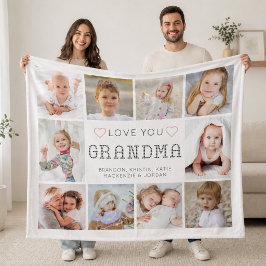 Cobertor De Velo Corações Personalizados Avó Eu Te Amo 10 Fotos