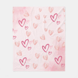 Cobertor De Velo Corações Rosa