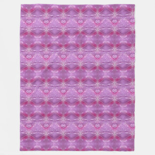 Cobertor De Velo Corações Rosa E Mauve Fleece Blanket