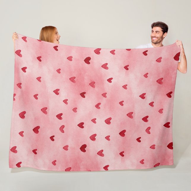 Cobertor De Velo Corações Rosa Vermelho Amor   (In Situ)