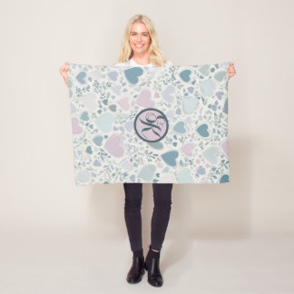 Cobertor De Velo Corações, Starts e Folhas de Sage