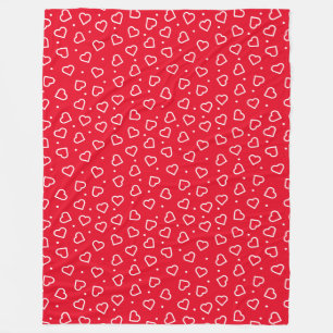 Cobertor De Velo Corações Vermelho Folha