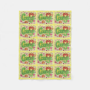 Cobertor De Velo Coragem Coração Palavra Palavra Mole Flores