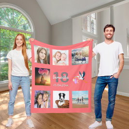 Cobertor De Velo Coral de 18 anos de colagem fotográfica