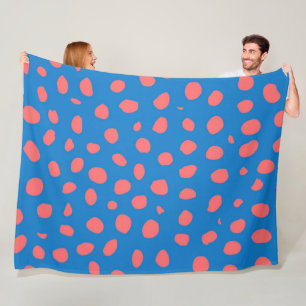 Cobertor De Velo Coral e Blue Cheetah spots Impressão Pattern