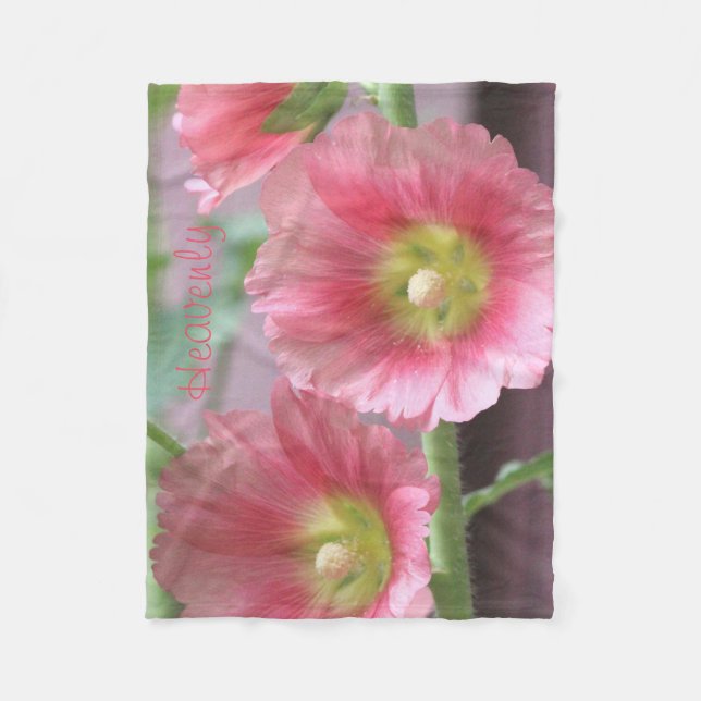 Cobertor De Velo Coral Flor Hollyhocks (Frente)