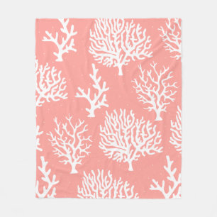 Cobertor De Velo Coral litoral branco do mar & micro pontos
