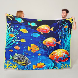 Cobertor De Velo Coral Reef Fish Art