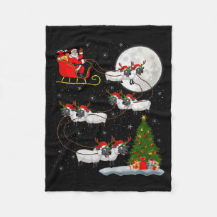 Cobertor De Velo Corderos Ovelhas Papai Noel Trenó Voador Divertido