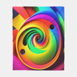 Cobertor De Velo Cores espirais Coloridas 3D Abstrato Geométrico