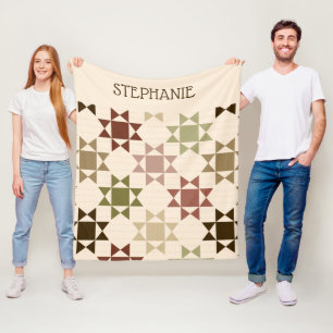 Cobertor De Velo Cores Neutrais de Quilt Faux Personalizadas