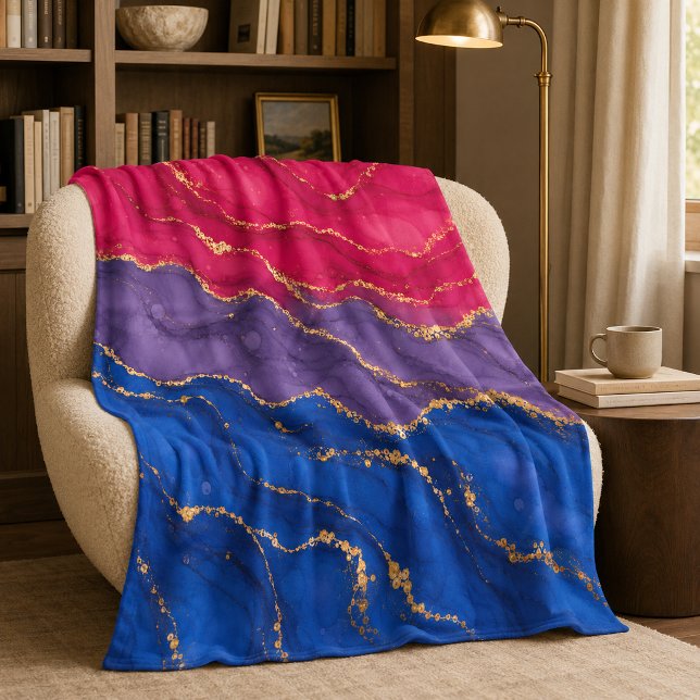 Cobertor De Velo Cores Orgulho Bissexual Lux Marble (Criador carregado)