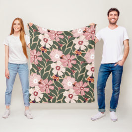 Cobertor De Velo Cores Terrenas De Lâmpadas E Flores Selvagens