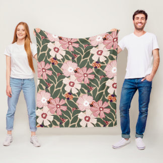 Cobertor De Velo Cores Terrenas De Lâmpadas E Flores Selvagens