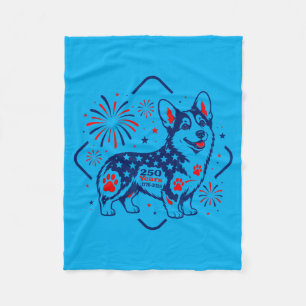 Cobertor De Velo Corgi Camuflado Patriótico 250 Anos Bandeira da Am