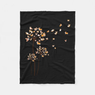 Cobertor De Velo Corgi Flower Fly Dandelion Cubo Cão Lover