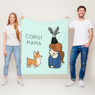 Cobertor De Velo Corgi Mama Fleece Blanket Personalizado
