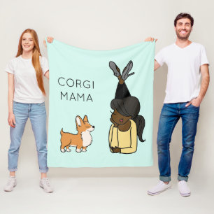 Cobertor De Velo Corgi Mama Fleece Blanket Personalizado
