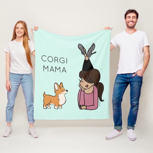 Cobertor De Velo Corgi Mama Fleece Blanket Personalizado (In Situ)