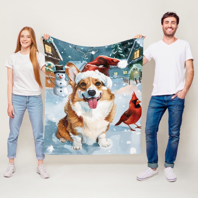 Cobertor De Velo Corgi Natal de Inverno Alegria de Natal (In Situ)