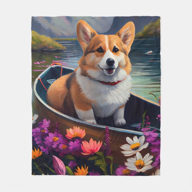 Cobertor De Velo Corgi num Caiaque: Uma Aventura Cênica (Frente)
