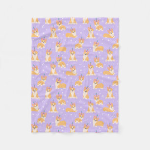 Cobertor De Velo Corgi Pups Fleece Blanket