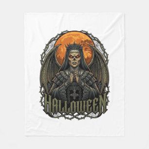 Cobertor De Velo Coroa de Asas de Demônio de Halloween Freira Lua L