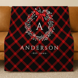 Cobertor De Velo Coroa de Natal Rústica Personalizada Xadrez de Buf