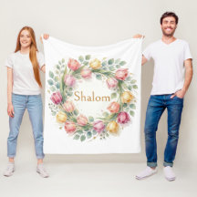 Coroa de Tulipas Eucalipto, Shalom Aquarela Dourad