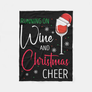 Cobertor De Velo Correr Com Vinho E Feliz Humor De Natal