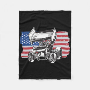 Cobertor De Velo Corrida De Sprint Car Eua Bandeira