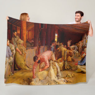 Cobertor De Velo Cortando os Carneiros Tom Roberts 1890 Arte Austra