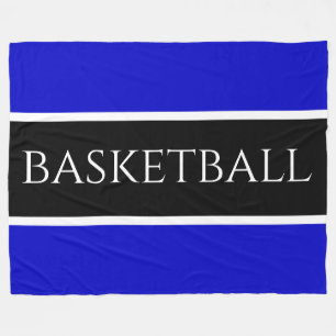 Cobertor De Velo Corte Central "BASKETBALL" Stripes. Azul brilhante