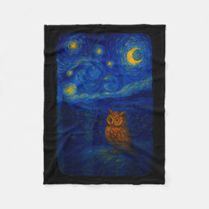Cobertor De Velo Coruja Estrela Cute Noite Van Gogh Coruja Amantes